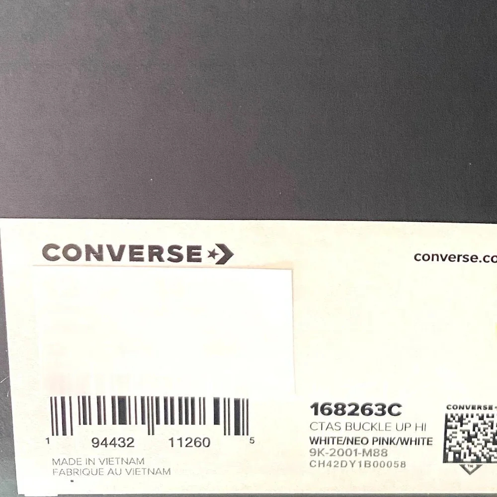 Converse Mens Size 168263C CTAS Buckle Up High Top White Neo Pink Canvas Sneaker - Picture 13 of 13